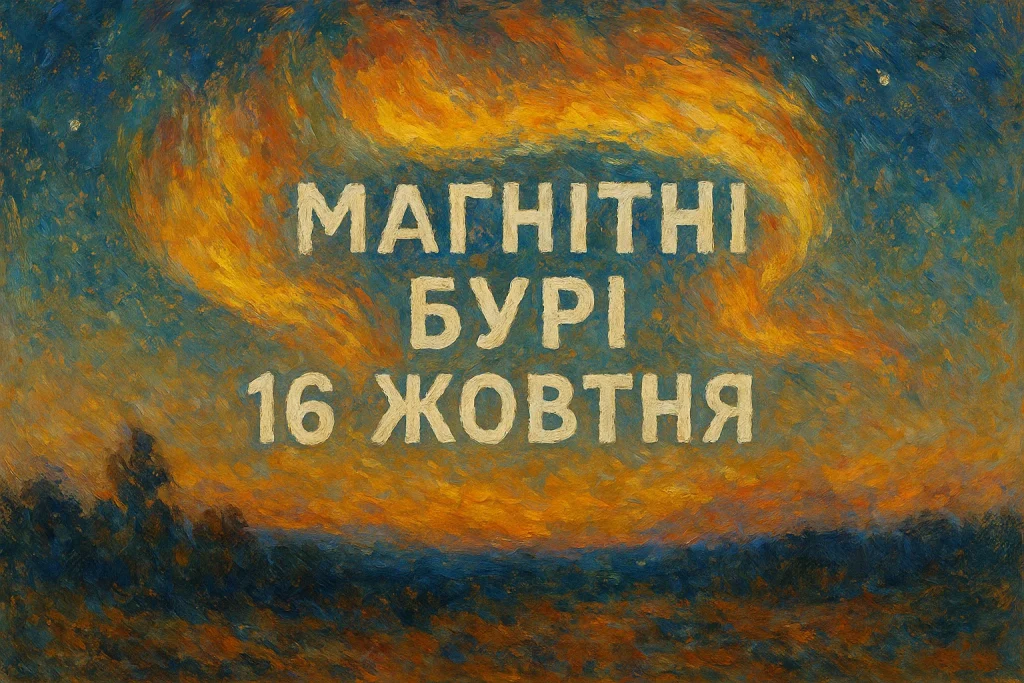 Магнітні бурі 16 жовтня 2025 в Україні