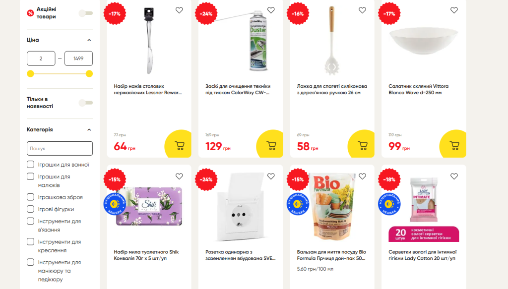 Акції Аврора: суперціна до -60 % на товари тижня