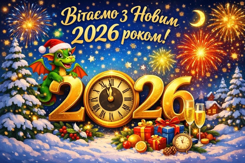Картинки й красиві привітання з Новим роком 2026