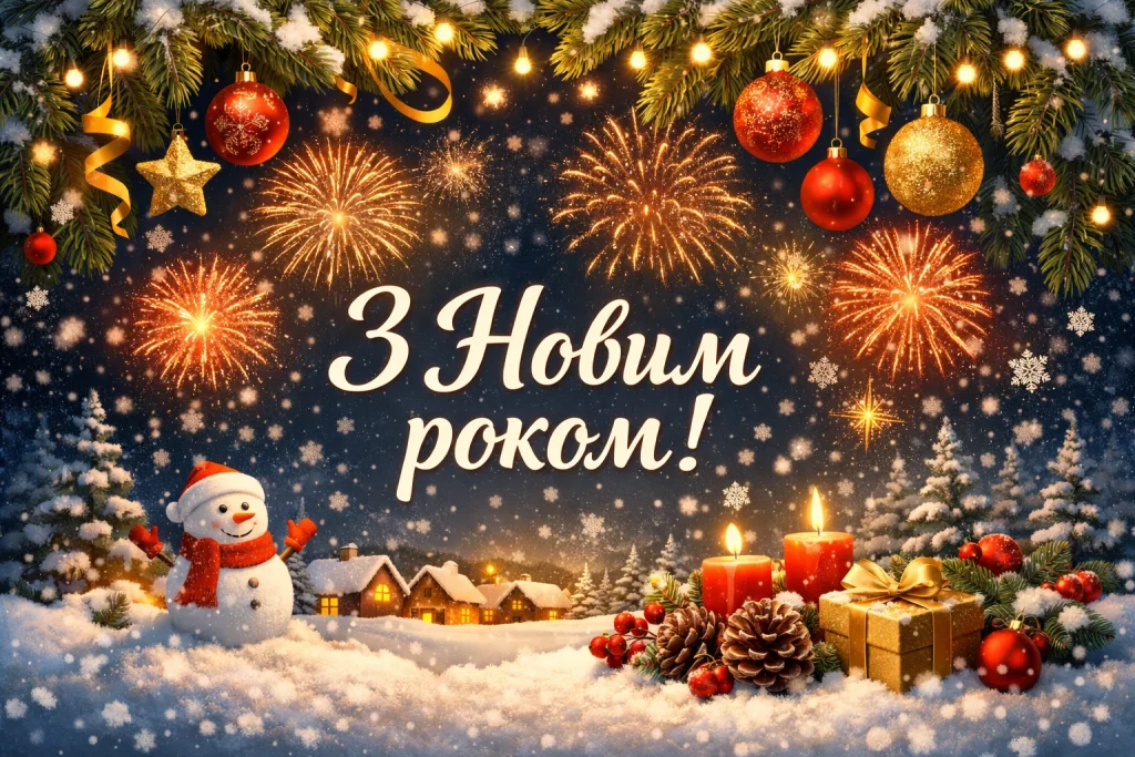 Картинки й красиві привітання з Новим роком 2026