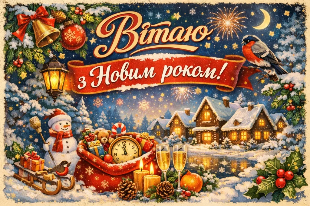 Картинки й красиві привітання з Новим роком 2026