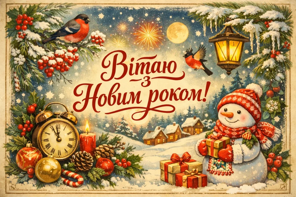 Картинки й красиві привітання з Новим роком 2026