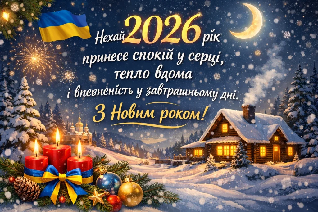 Картинки й красиві привітання з Новим роком 2026