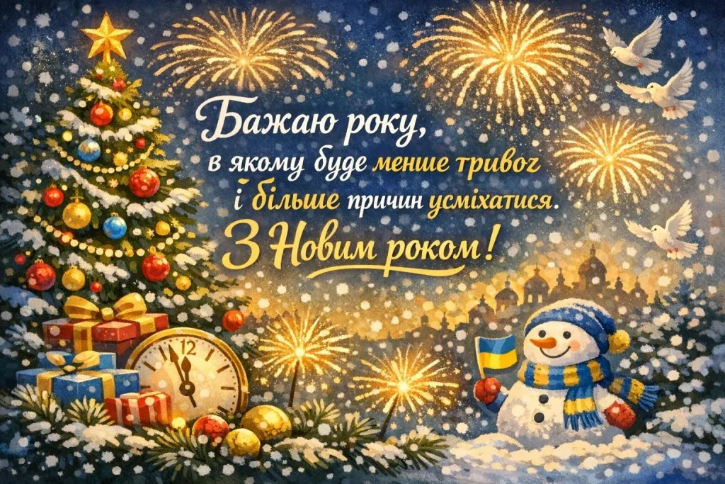 Картинки й красиві привітання з Новим роком 2026