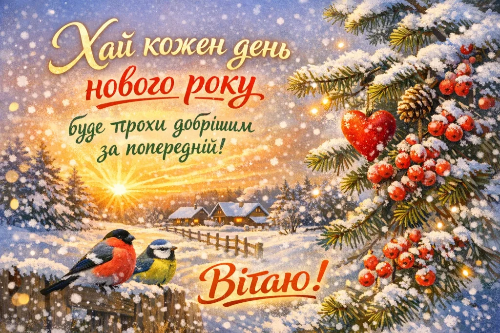 Картинки й красиві привітання з Новим роком 2026