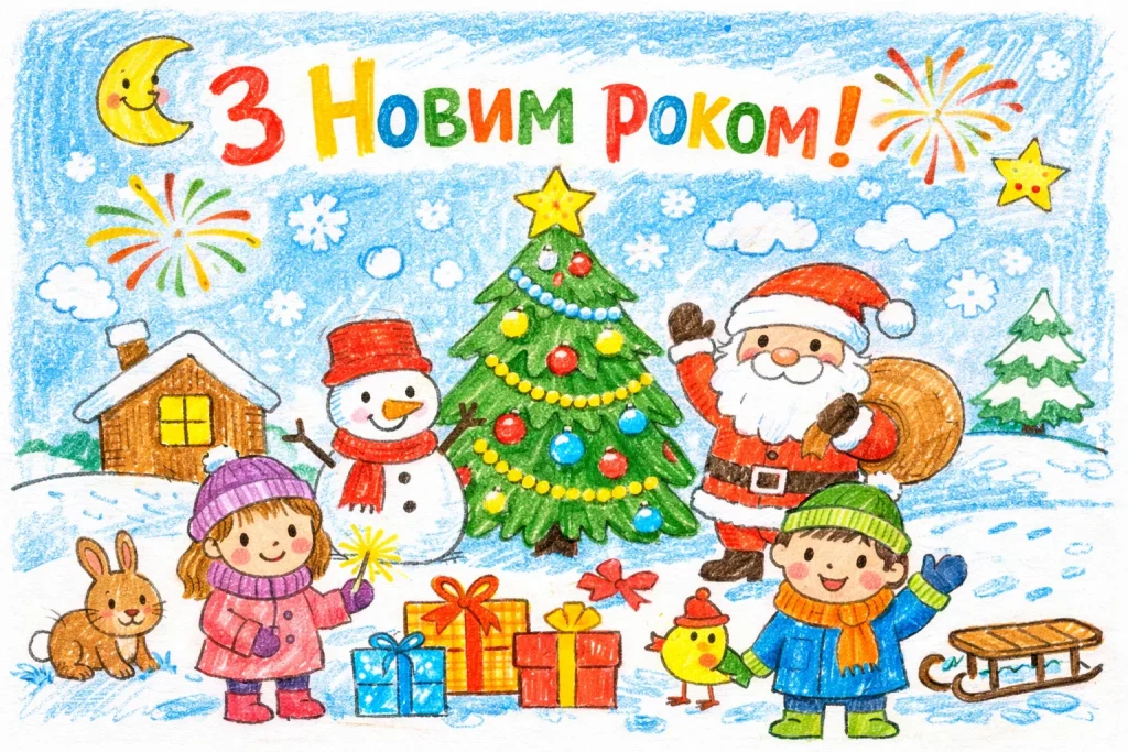 Картинки й красиві привітання з Новим роком 2026