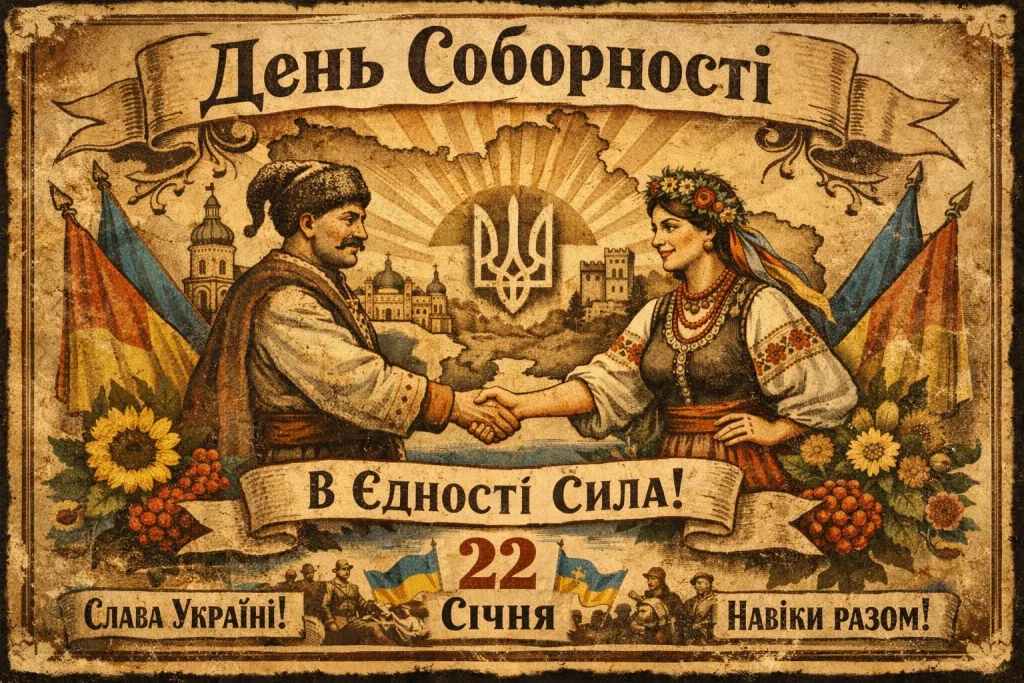 День Соборності України 2026: коли святкують, історія Акту Злуки, привітання і листівки