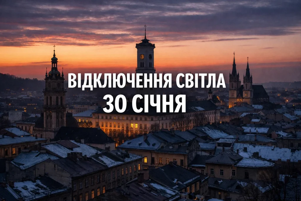 Графік відключень світла у Львові 30 січня: години та групи 1.1–6.2
