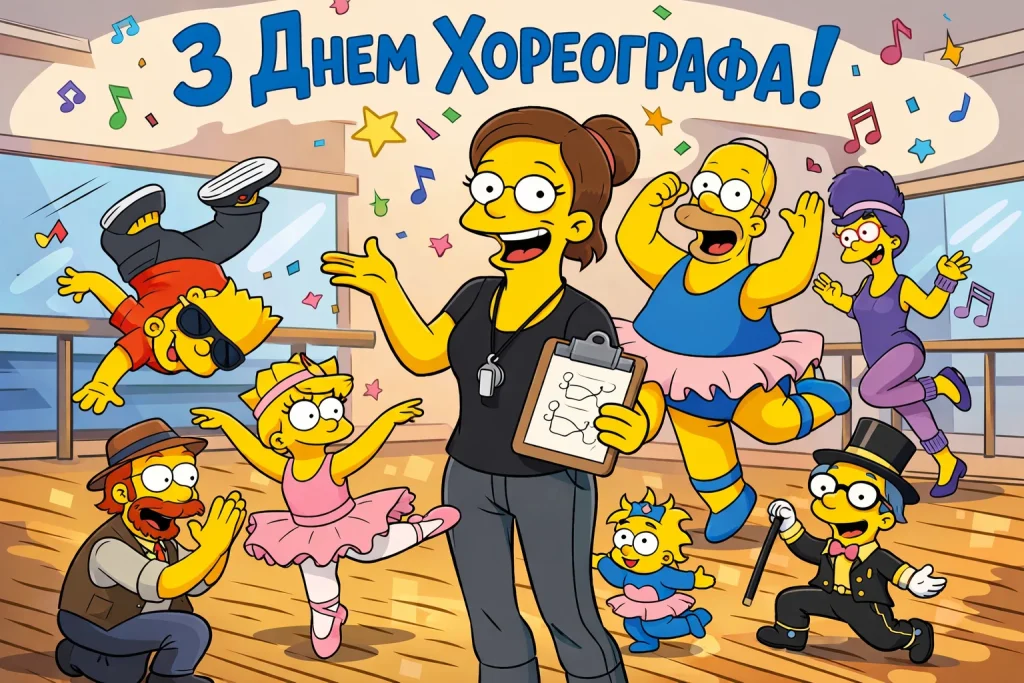 Красиві картинки й теплі привітання з Днем хореографа 2026 з сімпсонами