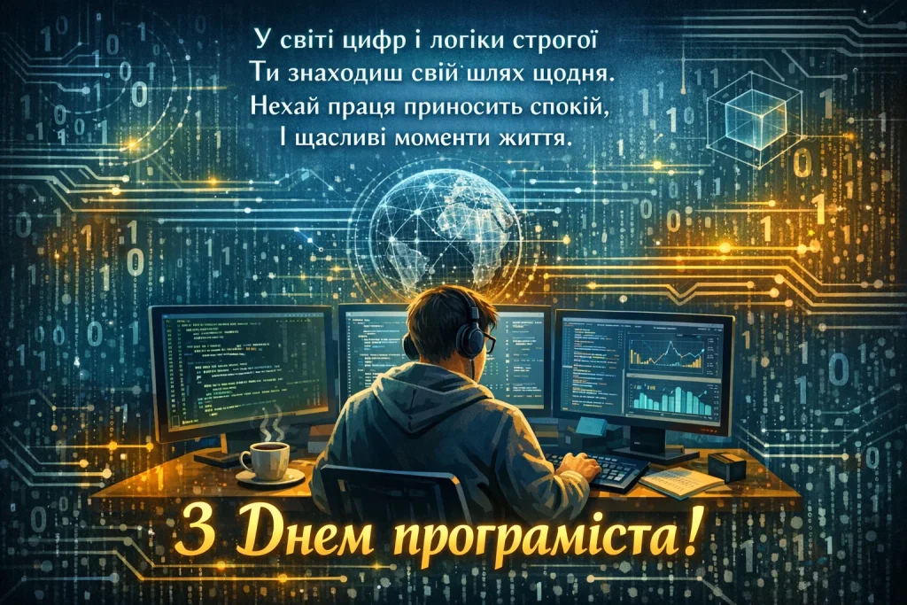 Красиві картинки та привітання у віршах та прозі до Дня програміста 7 січня 2026 року