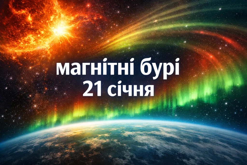 Магнітна буря 21 січня 2026 року в Україні: коли пік Kp та як підготуватися
