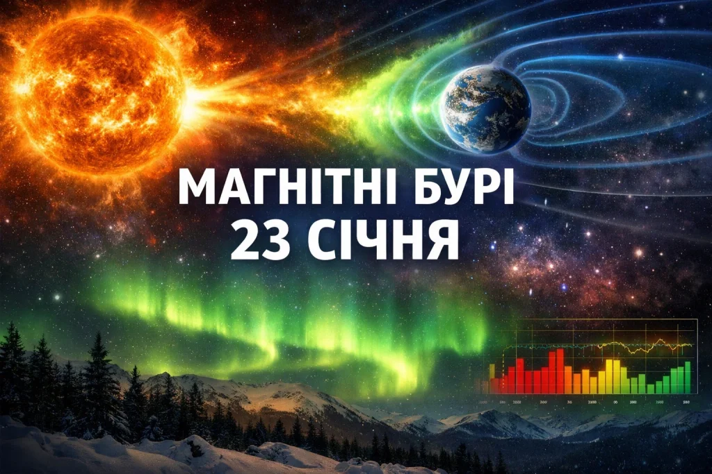 Магнітна буря 23 січня в Україні: який K-індекс, кому зле та що робити 23 січня в Україні багато хто знову гуглить “магнітні бурі” ще до першої кави. Причина проста: після кількох активних днів люди звіряють самопочуття з космічною погодою. Цього разу прогноз виглядає спокійніше, але нюанси є. Магнітні бурі 23 січня в Україні: чи буде шторм Прогноз на 23 січня показує помірну геомагнітну активність без рівнів, які зазвичай називають “сильною бурею”. Очікуваний максимум Kp до ~3.7, тобто це ближче до “підвищеного фону”, ніж до справжнього шторму. Важливо пам’ятати: космічна погода змінюється швидко. Тому показники можуть коригуватися протягом доби. Прогноз K-індексу 23 січня: по годинах Якщо вам потрібна конкретика “коли може накрити”, то орієнтир такий: найвищі значення прогнозують у нічні години та ближче до ранку. Далі фон має знижуватися і триматися в межах помірних значень. “23 січня виглядає радше як день легкого тиску на нервову систему, а не як день великих збоїв.” — так зазвичай описують Kp рівня 3–4 фахівці, які стежать за космічною погодою. Що означає K-індекс: простими словами K-індекс — це шкала, яка показує, наскільки “хвилюється” магнітне поле Землі. Чим цифра вища, тим більше шансів на збої зв’язку, навігації й скарги від метеозалежних. Перед таблицею важливо уточнити: це не діагноз і не вирок. Це лише індикатор фону, який люди відчувають по-різному. Kp Рівень Що зазвичай помічають 0–2 спокійно майже без відчутних змін 3–4 помірно втома, “ватна” голова, дратівливість у чутливих 5+ буря сильніші прояви, можливі технічні ефекти Після таблиці головне: 23 січня прогноз ближче до Kp 3–4, тож панікувати не варто. Кому може бути гірше 23 січня: типові скарги Найчастіше в такі дні люди шукають “магнітна буря вплив на самопочуття” і порівнюють симптоми. Найтиповіші скарги звучать так: Люди частіше говорять про головний біль і розфокус. Дехто відчуває сонливість, хоча спав нормально. Інші, навпаки, скаржаться на поверхневий сон і ранні пробудження. А ще зростає відчуття “внутрішнього шуму”, коли все дратує швидше, ніж зазвичай. “У мене не шторм, у мене просто день, коли тіло просить тиші.” — так метеочутливі користувачі часто описують помірні дні з Kp 3–4. Що робити під час магнітної бурі: короткі поради на 23 січня Цього дня найкраще працює не “героїзм”, а режим м’якої економії. Ось що реально допомагає, якщо фон підвищений: По-перше, пийте воду частіше, ніж хочеться. По-друге, зменште кофеїн у другій половині дня. По-третє, зробіть коротку прогулянку, навіть якщо лінь. По-четверте, не плануйте “марафон зустрічей” без пауз. Після цього списку ключове: якщо є хронічні стани, дійте за порадами лікаря. А при різкому погіршенні не списуйте все на магнітні бурі. Чи вплине магнітна буря на зв’язок і техніку в Україні За таких значень Kp масових проблем зі зв’язком не очікують. Але інколи навіть помірний фон може дати дрібні ефекти. Це стосується навігації, радіозв’язку та точних систем синхронізації. Якщо у вас робота “на точності”, перевірте резервні сценарії заздалегідь. Це простіше, ніж нервувати в моменті.