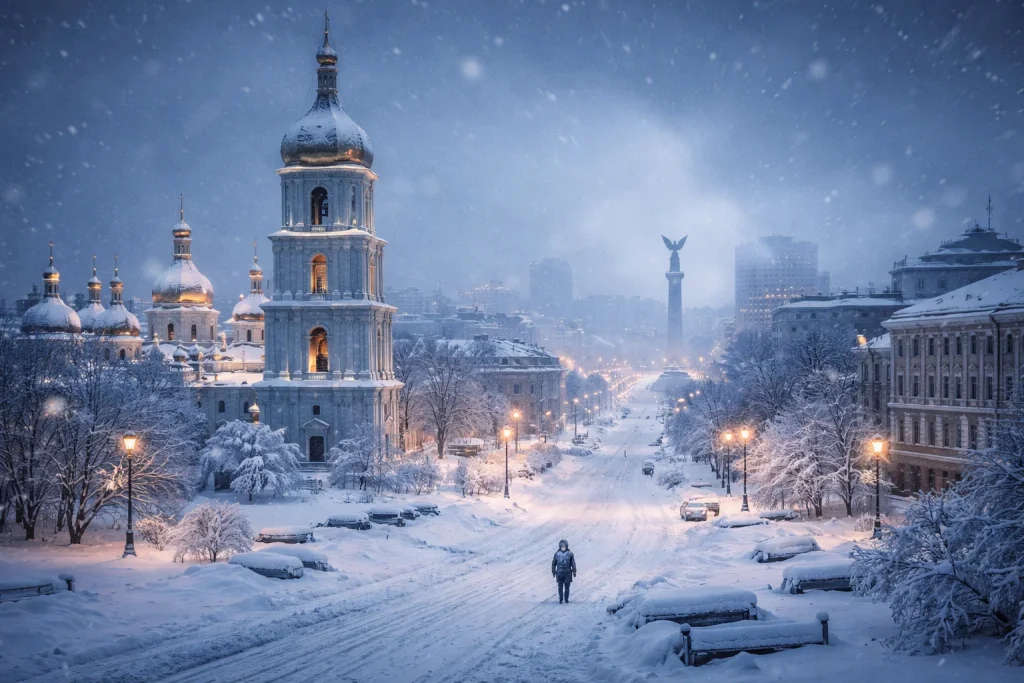 Нова хвиля морозів до -24°C в Україні: дати похолодання, ожеледь і ризики для Києва