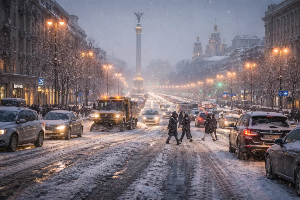 Нова хвиля морозів до -24°C в Україні: дати похолодання, ожеледь і ризики для Києва