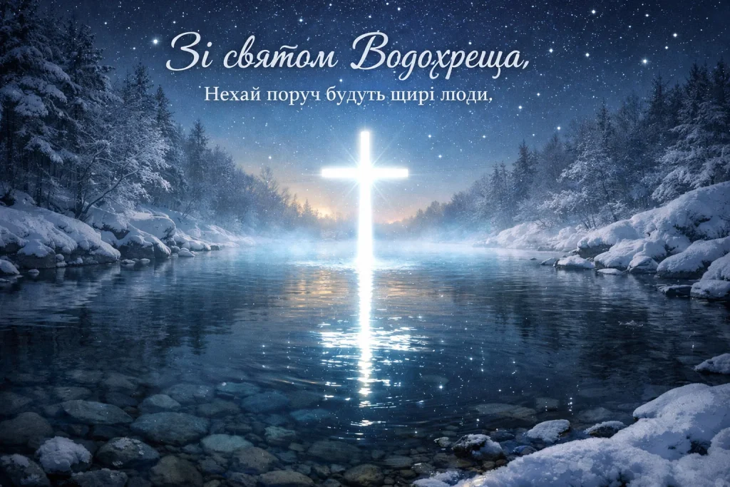 Привітання з Водохрещем 2026 року, щирі вітання та листівки
