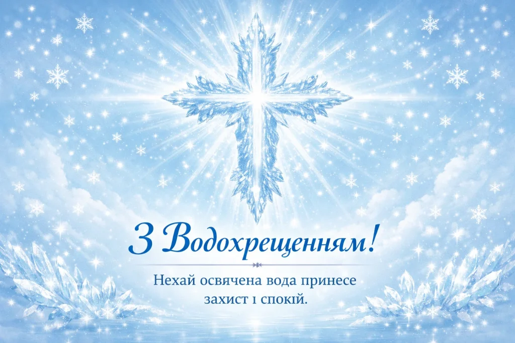 Привітання з Водохрещем 2026 року, щирі вітання та листівки