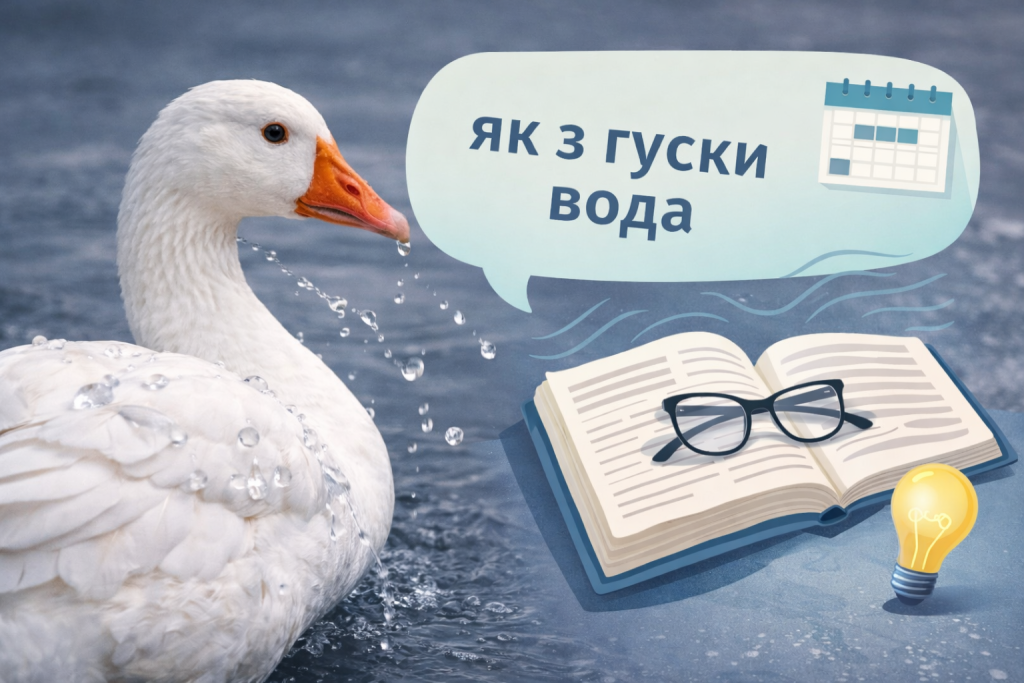 Як з гуски вода: значення фразеологізму і приклади фразеологізм