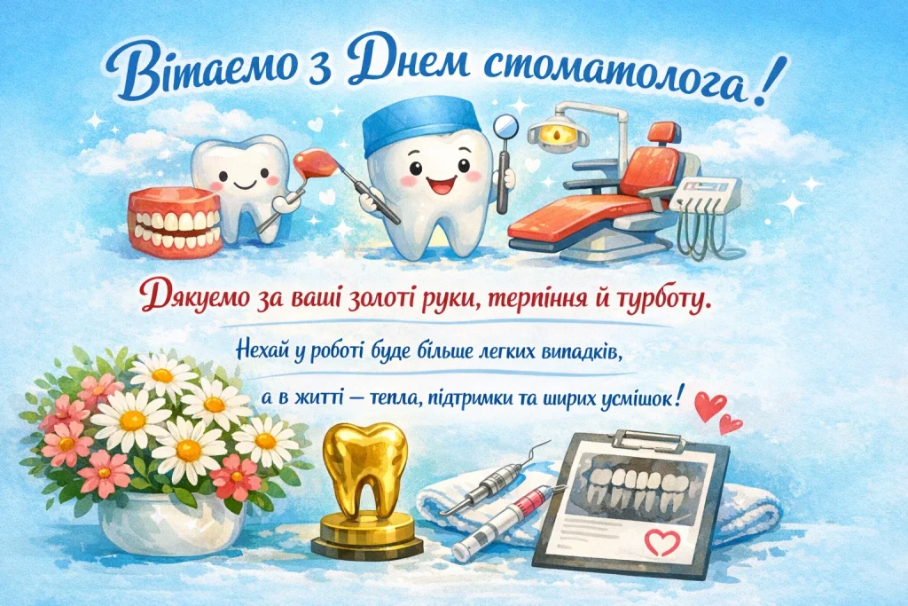 День стоматолога 2026 — коли святкують, найкращі привітання, вірші та картинки-листівки
