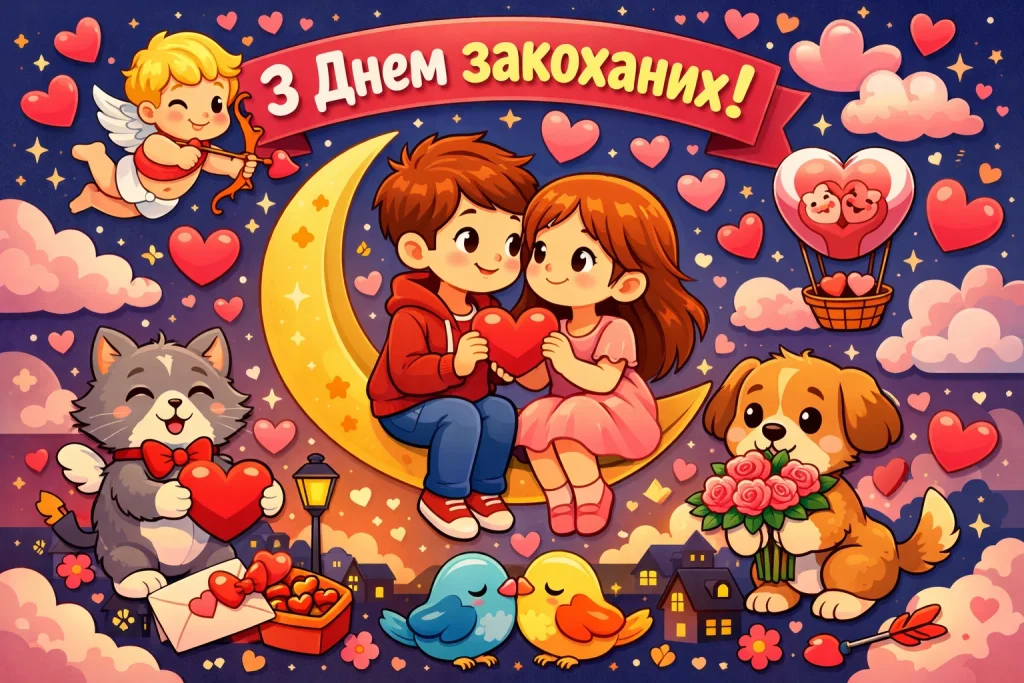 День святого Валентина (День закоханих) 2026: привітання та найкращі валентинки