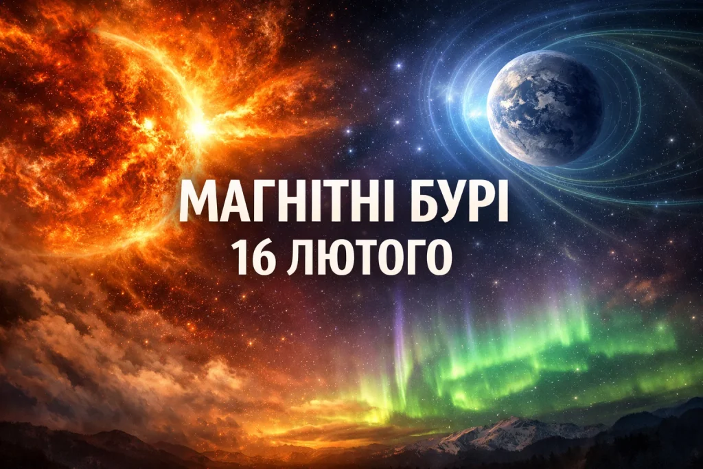 Магнітна буря 16 лютого 2026 в Україні: години піку, рівень Kp та прості поради для самопочуття Магнітна буря 16 лютого 2026 в Україні: години піку, рівень Kp та прості поради для самопочуття