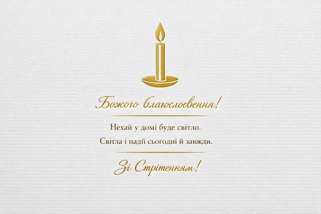 Привітання зі Стрітенням Господнім 2026 своїми словами і в картинках