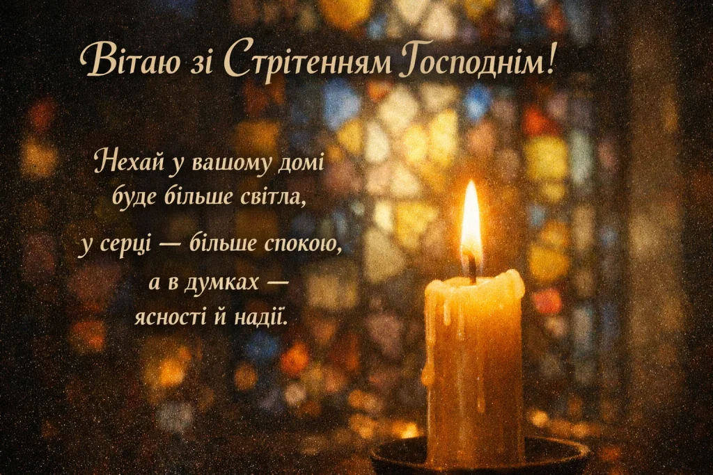 Привітання зі Стрітенням Господнім 2026 своїми словами і в картинках