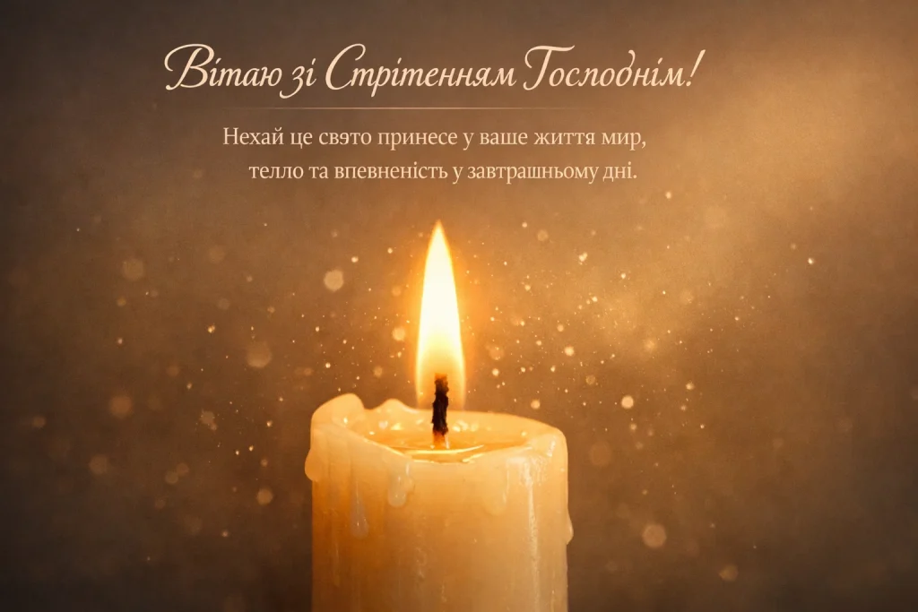 Привітання зі Стрітенням Господнім 2026 своїми словами і в картинках
