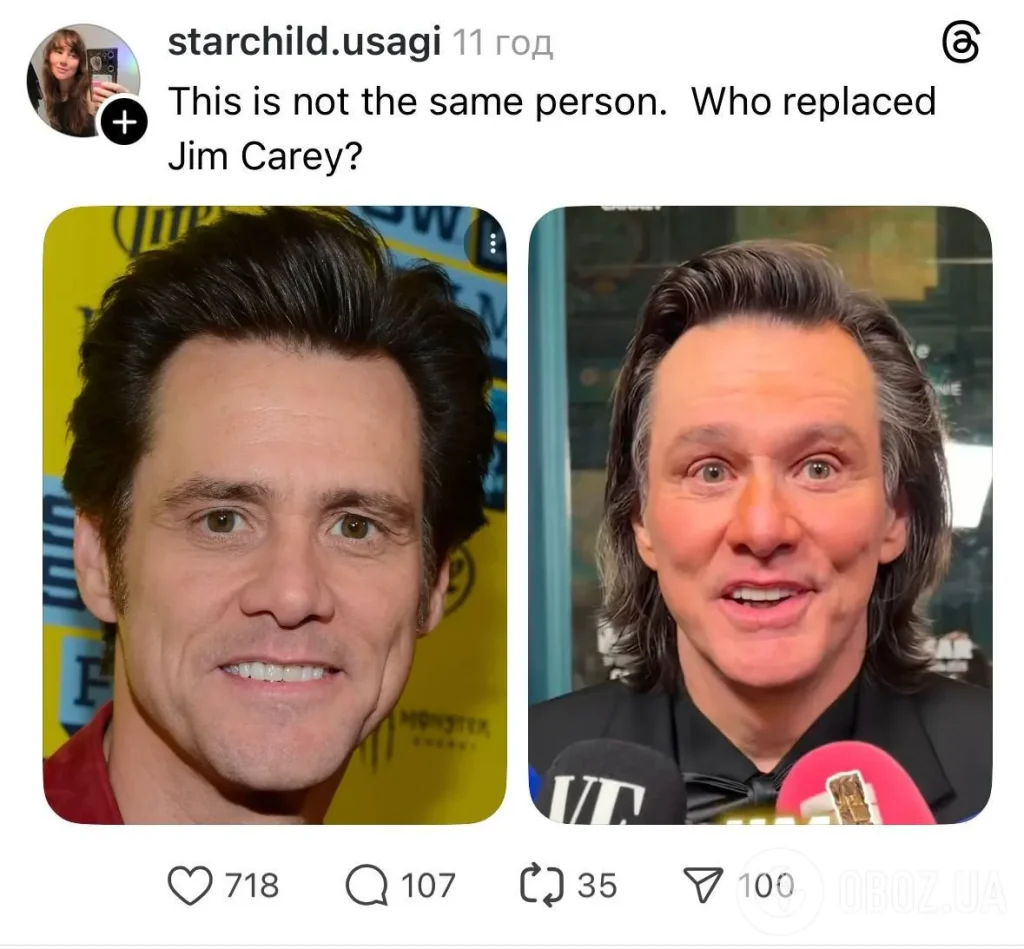 Джим Керрі вразив новим обличчям на César у Парижі: чому всі обговорюють його зовнішність