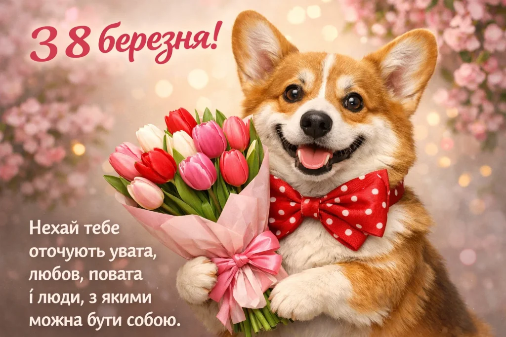 Гарні привітання, листівки та картинки з 8 березня 2026 українською