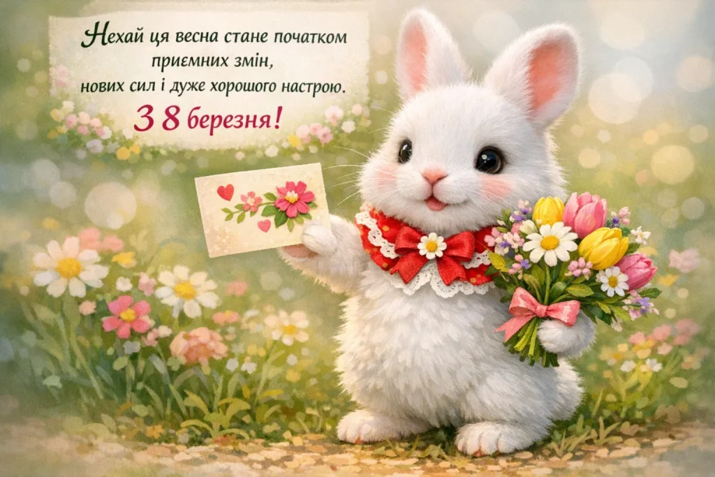Гарні привітання, листівки та картинки з 8 березня 2026 українською