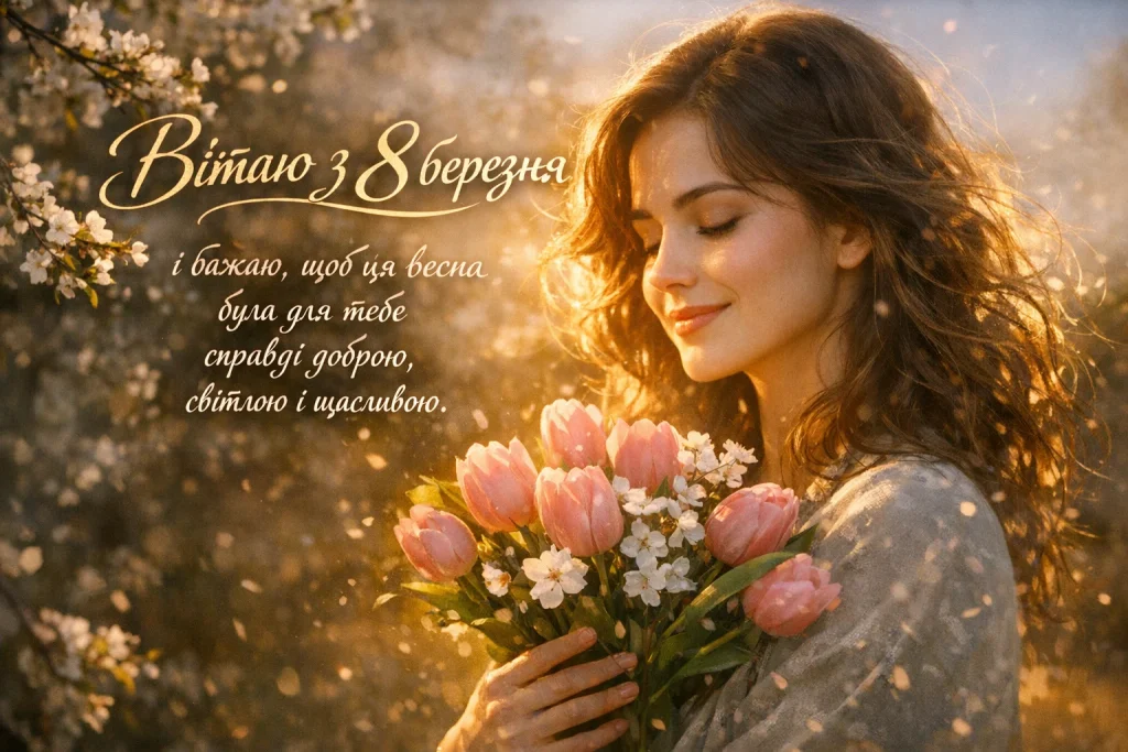 Гарні привітання, листівки та картинки з 8 березня 2026 українською 