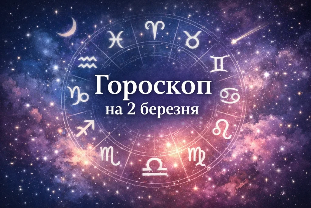 Гороскоп на 2 березня 2026 для всіх знаків: 12 прогнозів і порада дня Гороскоп на 2 березня 2026 для всіх знаків: 12 прогнозів і порада дня