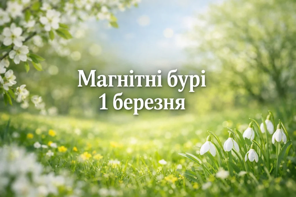 Магнітні бурі 1 березня 2026 в Україні: коли пік, який Kp та як пережити день без головного болю Магнітні бурі 1 березня 2026 в Україні: коли пік, який Kp та як пережити день без головного болю