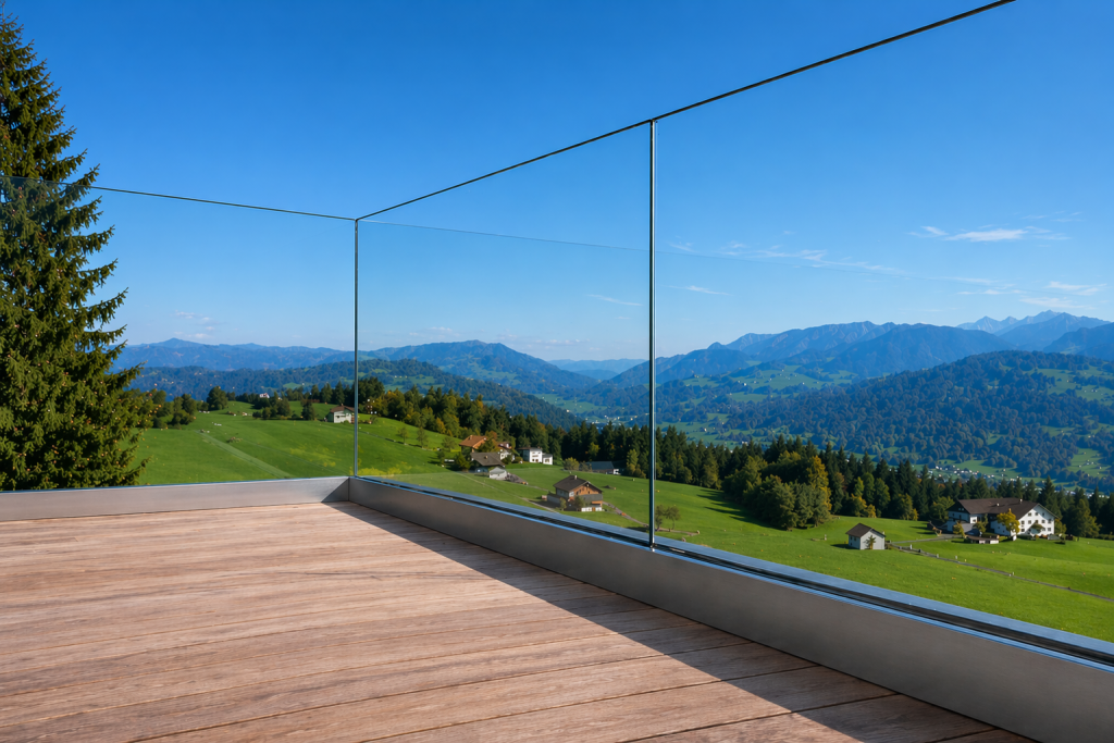 Эффект невесомости: как зажимной алюминиевый профиль удерживает массивные стеклянные панели