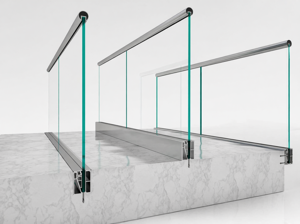 Эффект невесомости: как зажимной алюминиевый профиль удерживает массивные стеклянные панели