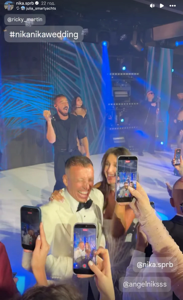 Рікі Мартін, Галкін і Меладзе співали на розкішному весіллі учасниці “Міс Україна” у Каннах: що відомо про гучне свято