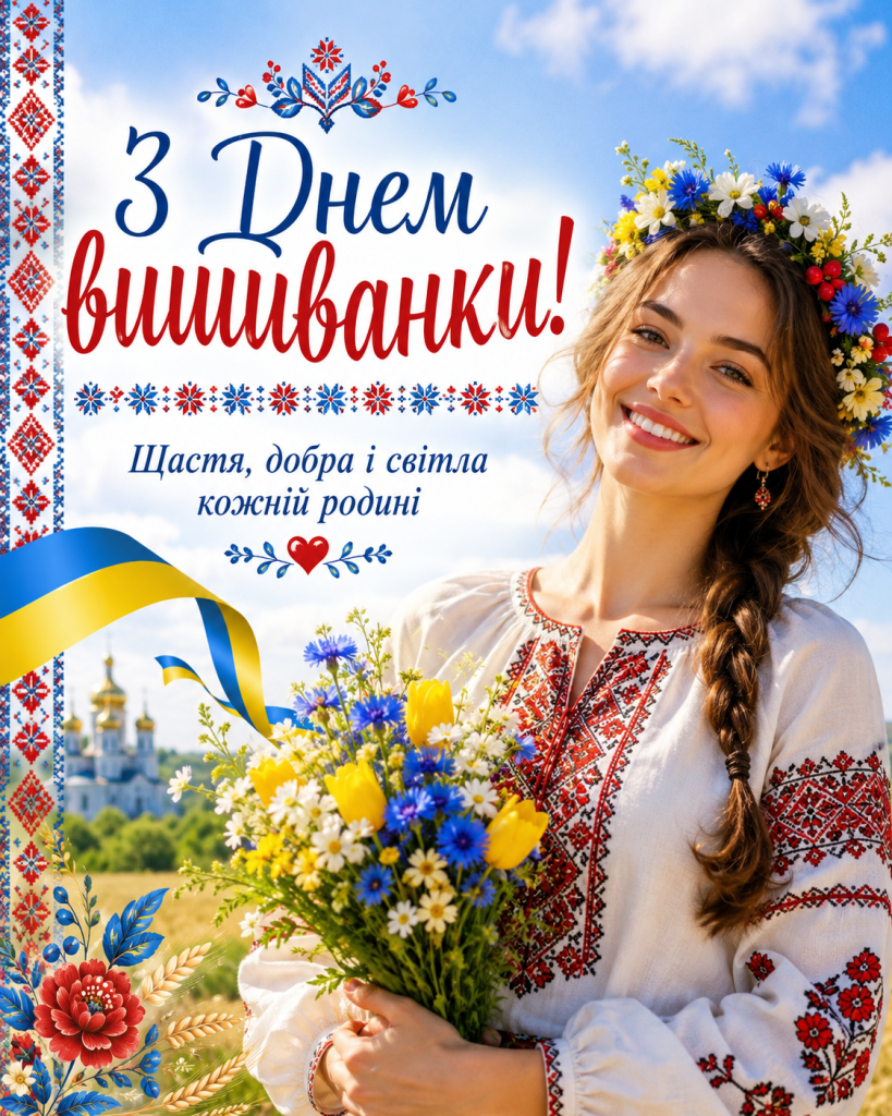 День вишиванки 2026: красиві привітання українською, щирі побажання у прозі та короткі слова для рідних