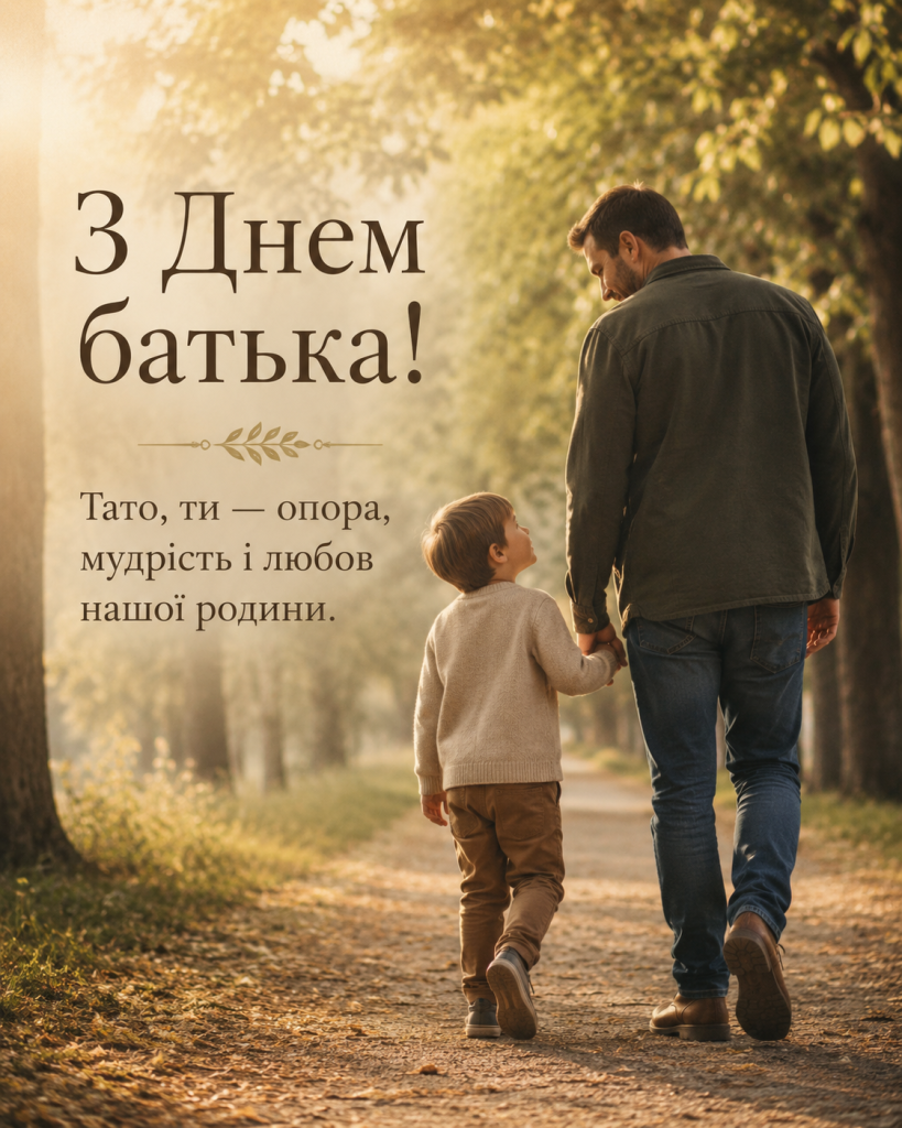 Привітання з Днем батька 2026: красиві слова для найріднішого тата