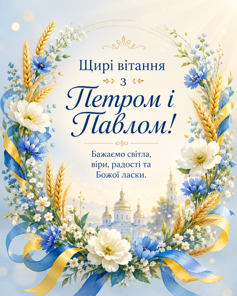 Привітання з Петром і Павлом 2026: красиві слова, листівки у прозі, віршах і короткі побажання