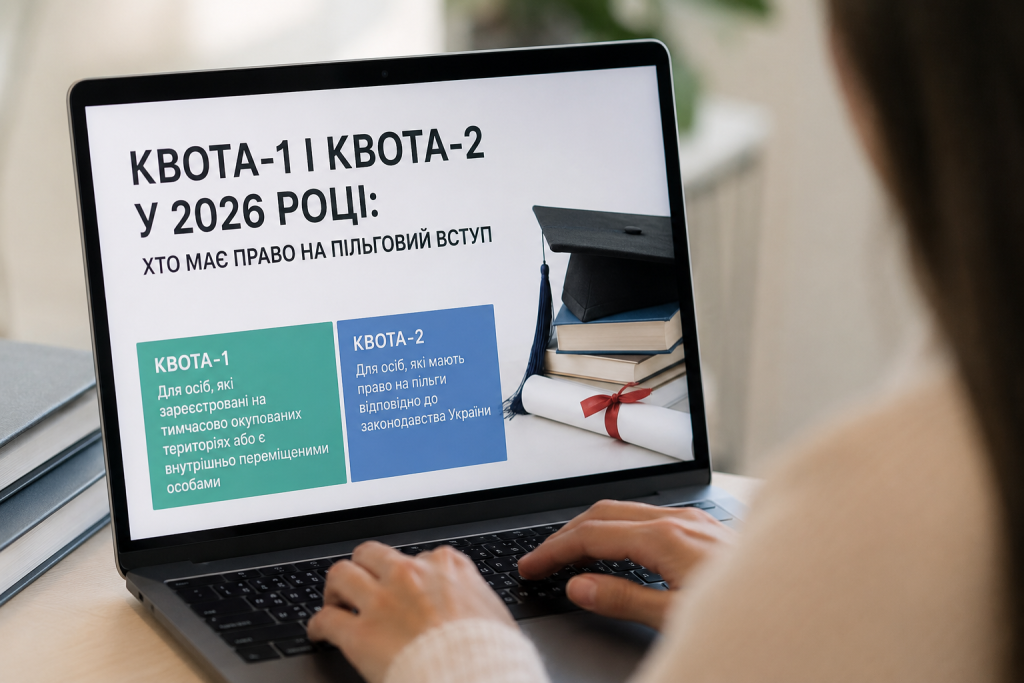 Квота-1 і квота-2 у 2026 році: хто має право на пільговий вступ