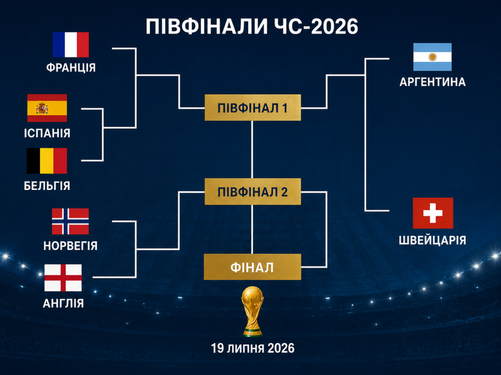 Півфінали ЧС-2026: хто вийшов, усі пари та розклад матчів