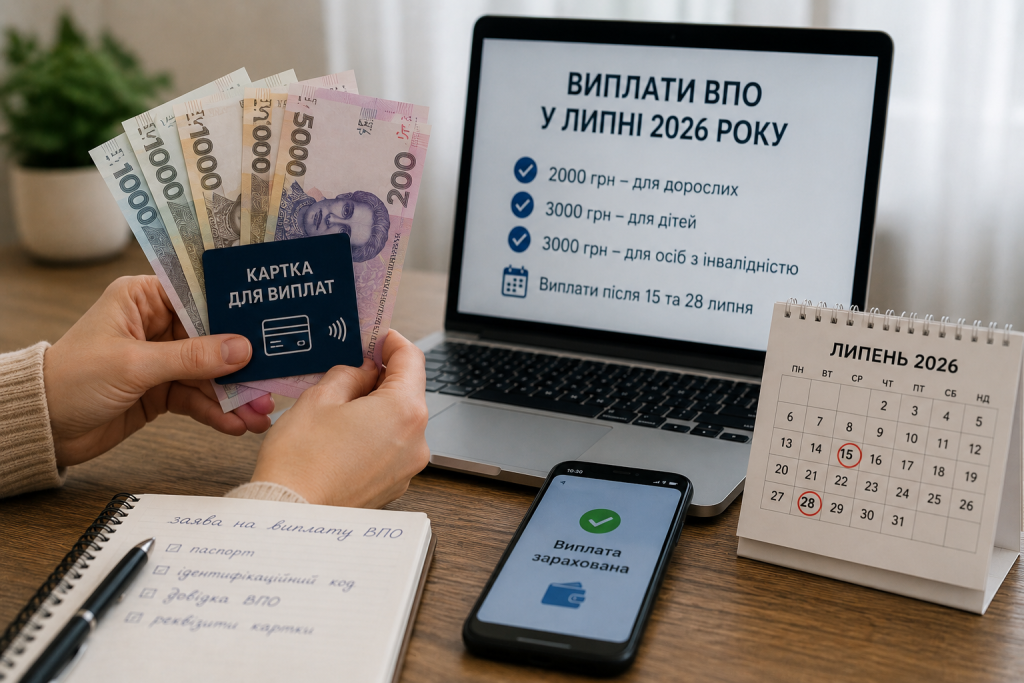 Виплати ВПО у липні 2026 року: кому продовжать допомогу та коли надійдуть гроші