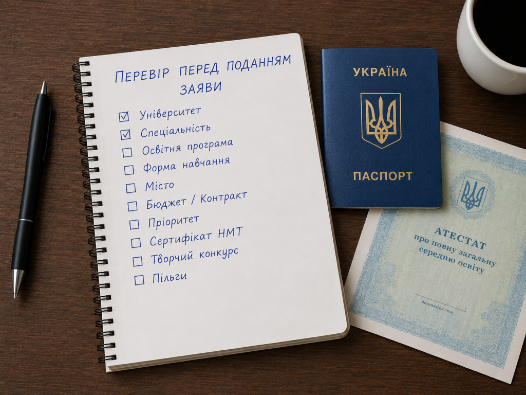 Подання заяв на вступ 2026 розпочалося: покрокова інструкція та перевірка помилок