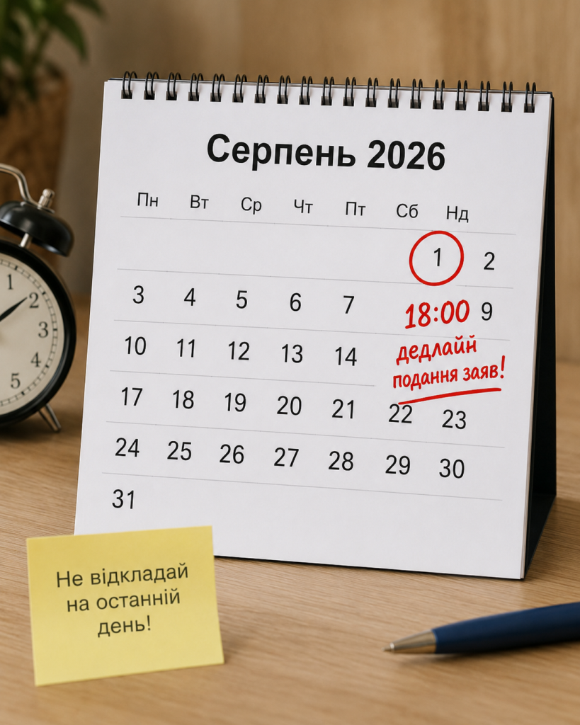 Подання заяв завершується 1 серпня: що вступнику потрібно перевірити перед дедлайном