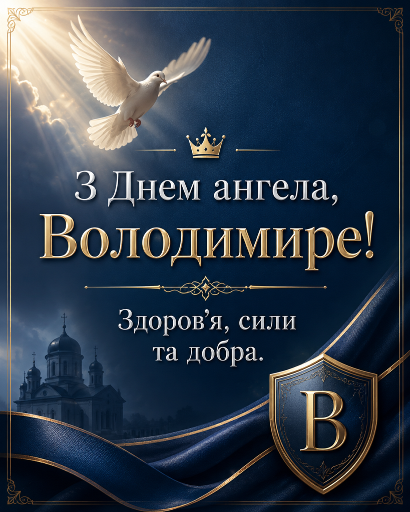 День ангела Володимира 2026: красиві привітання у прозі, віршах і картинках