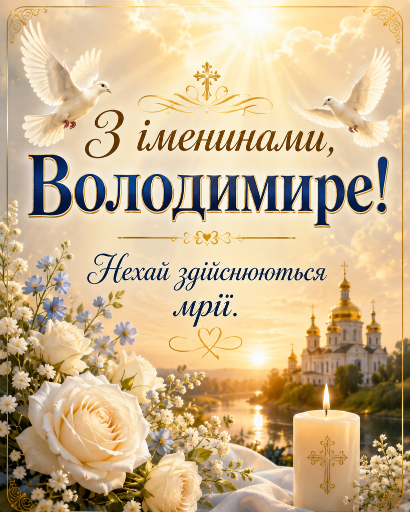 День ангела Володимира 2026: красиві привітання у прозі, віршах і картинках