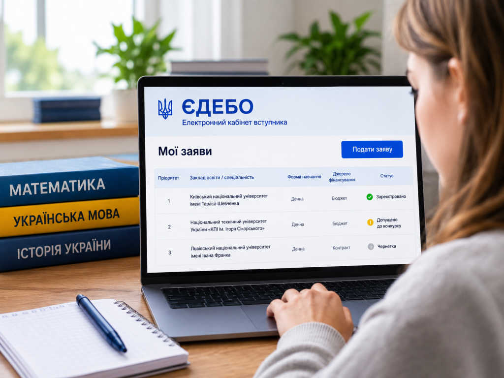 Подання заяв на вступ-2026 завершується: що перевірити до 18:00 1 серпня