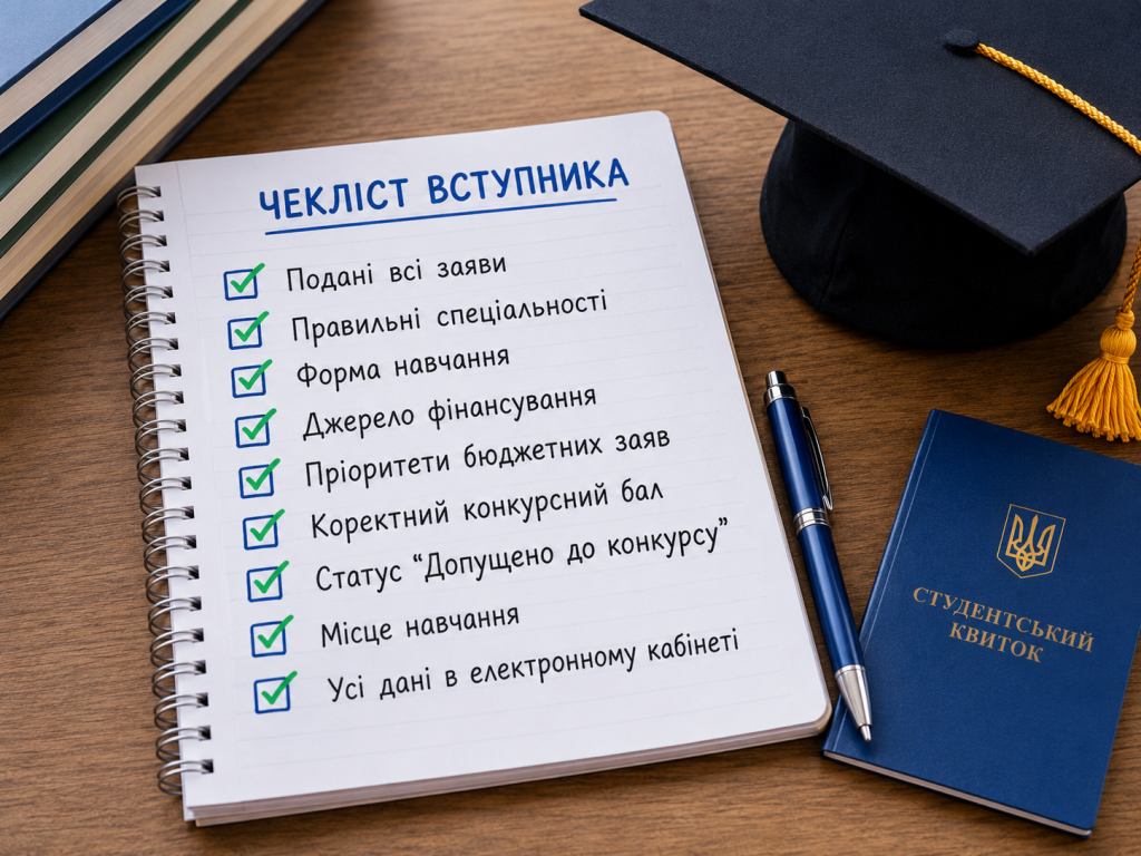 Подання заяв на вступ-2026 завершується: що перевірити до 18:00 1 серпня