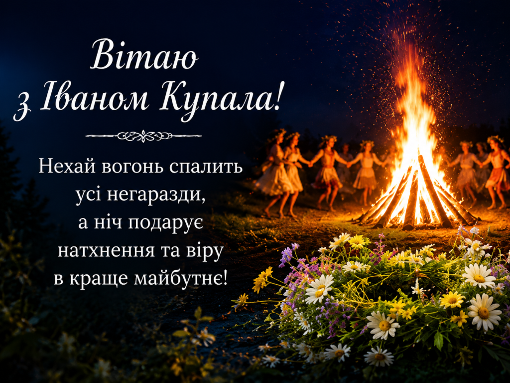 Привітання з Іваном Купала: красиві побажання у прозі, віршах і картинках