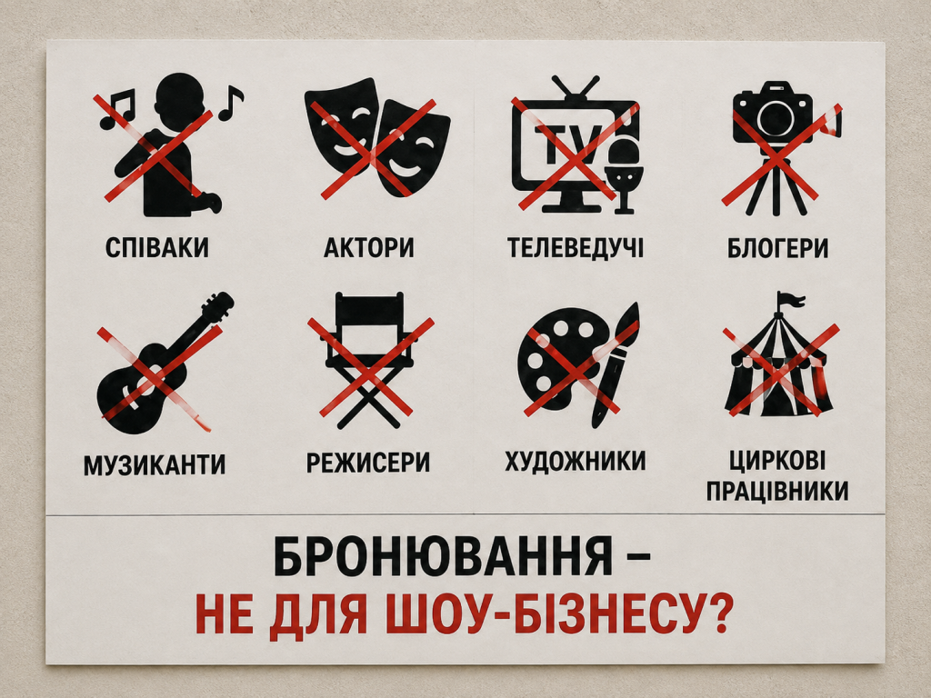 В Україні запропонували скасувати бронь для представників шоубізнесу: хто у списку